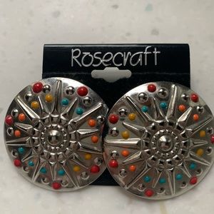 Vintage 80s Rosecraft Southwestern Earrings